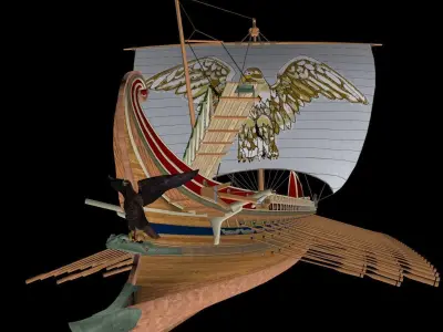 Roman Trireme Battle Ship 3D model