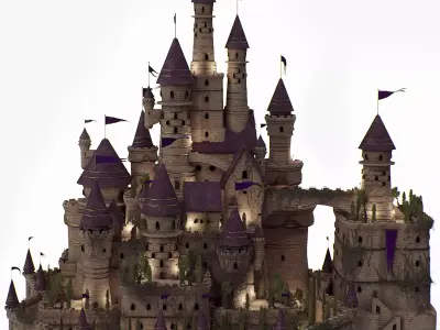 Fantasy night castle 3D model