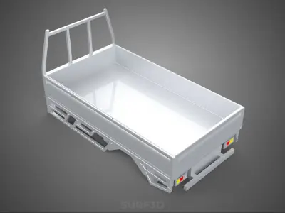BAKKIE UTE PICKUP TRUCK FLAT BED CHASSIS BACK TRAY HEADBOARD VAN 3D model