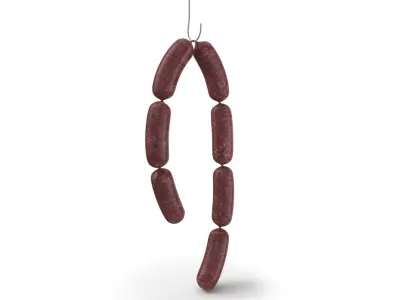 Sausages On Hook 02 3D Model