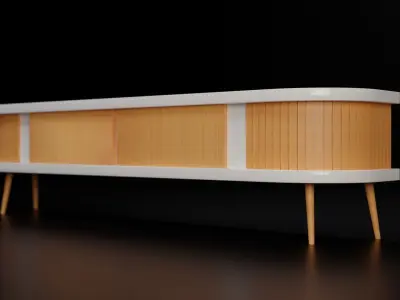 Mid-Century Modern TV Stand Free 3D model