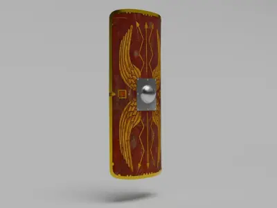 Scutum Roman Shield 3D Model Low-poly 3D model