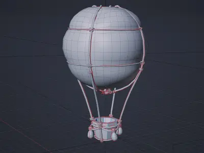 Air Balloon Low-poly 3D model