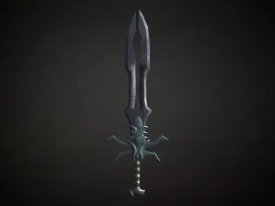 Medieval Evil Fantasy Sword Low-poly 3D model