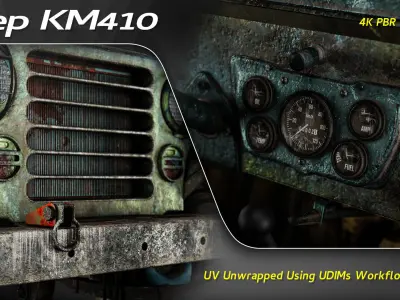 Classic Jeep Km410 With Boat 3D model