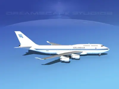 Boeing 747-400 Iceland Air 3D model