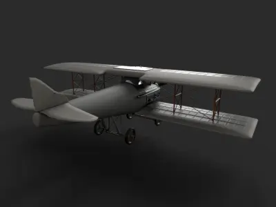 Hanceville Transparent Spad Miniature Model Plane Low-poly 3D model