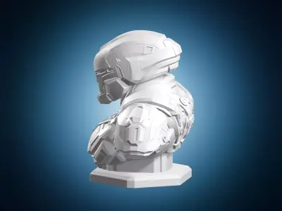 Futuristic Armored Sci Fi Bust 3D print model