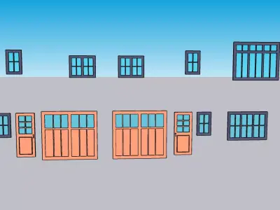 100 Modern Window and Door Collection SketchUp 3D Model Pack 3D model