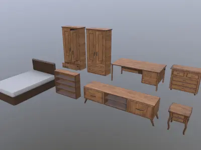 Furniture Props Low-poly 3D model