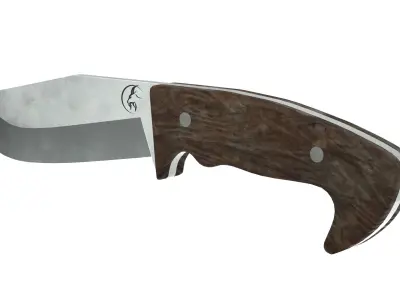 Survival Knife - Model 5 - with 5 Handle Skins Low-poly 3D model