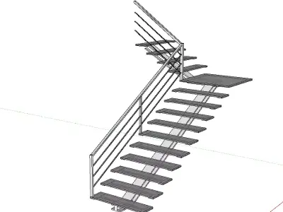 Glass stair Free 3D model