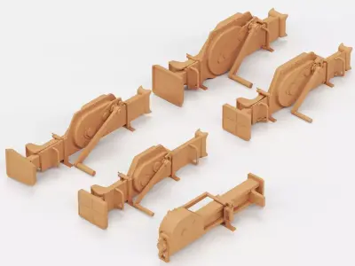 WWII German jacks and jack blocks 3D print model