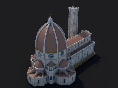 Florence Cathedral Landmark Low-poly 3D model