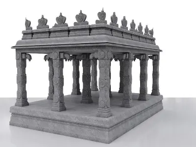 Hindu temple Low-poly 3D model