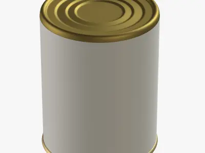 canned food round tin metal aluminum can 12 3D model