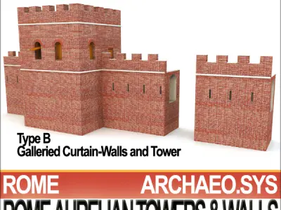 Rome City Towers Walls Aurelian 3D model