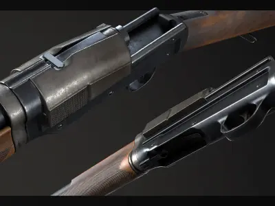 PBR Sjogren Inertia Shotgun Low-poly 3D model