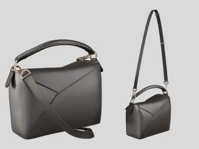 LOEWE Small Puzzle Edge bag Black 3D model