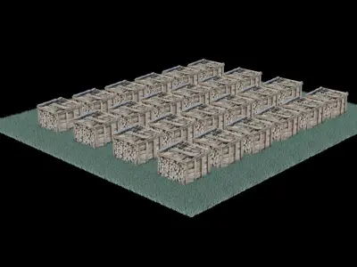wood heaps array - scanned 3D model