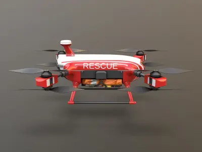 Lifeguard Drone Low-poly 3D model