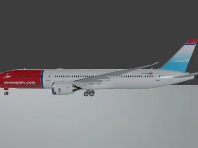 Norwegian Boeing 787-9 dreamliner 3d model Low-poly 3D model