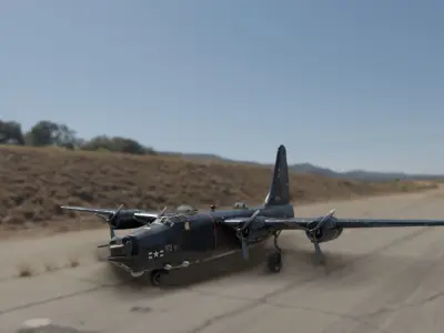 PB4Y Privateer bomber plane Low-poly 3D model