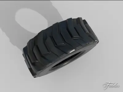 Loader tyre dirt Low-poly 3D model