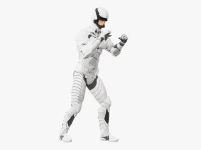 Sci-Fi Soldier White Suit Rigged for Maya 3D model