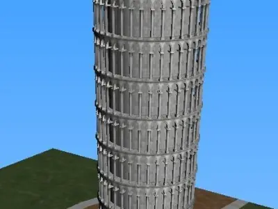 Pisa tower Italia 3D low-poly model Low-poly 3D model