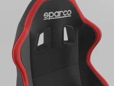 Racing Seat Sparco R100 Fabric Black-Red 3D model