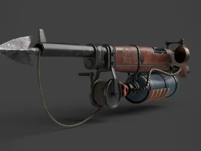 Harpoon Gun Low-poly 3D model
