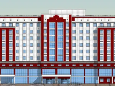 Hotel in Revit 3D model
