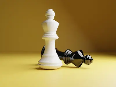 Chess pieces 3D model Low-poly 3D model