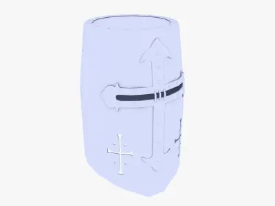 Templar Helmet Low-poly 3D model