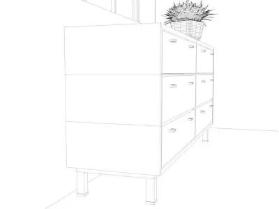 Dresser from bedroom Free low-poly 3D model