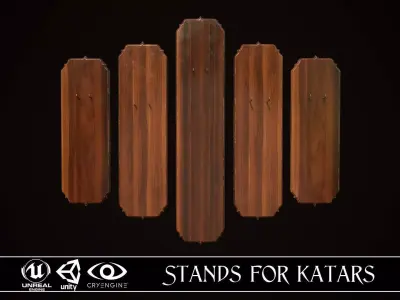 Stands for flinlock katars Free low-poly 3D model