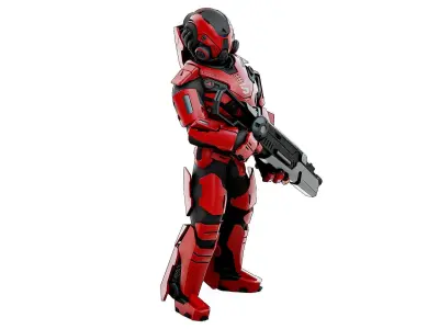 CYBORG SOLDIER RX-50 Rigged for Unreal Engine - Unity - MIXAMO  3D model