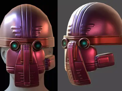 Gas mask helmet 3d model scifi Low-poly  Low-poly 3D model 551