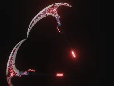 Sci-Fi Scythe 3D model Low-poly 3D model