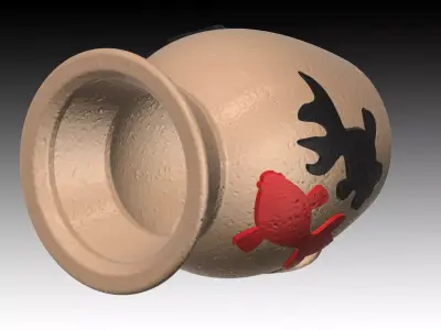 Aquarium-ornaments Octopus-pot -Goldfish- Free 3D print model