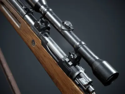 PBR Kar98 k Sniper Rifle Low-poly 3D model Low-poly 3D model