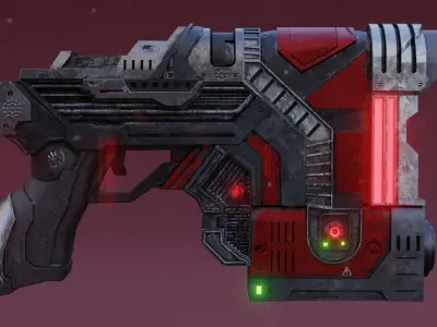 Sci-fi Heavy Handgun 3D model