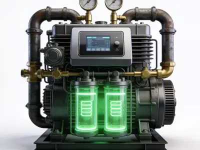 Radiant-Core Hybrid Power Generator Low Poly 3D Model Low-poly 3D model