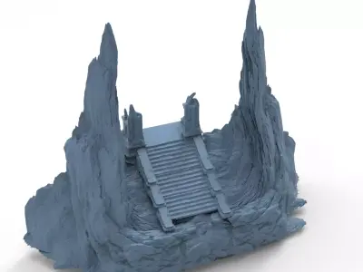 Himalayas mountain cobbled path 3D model