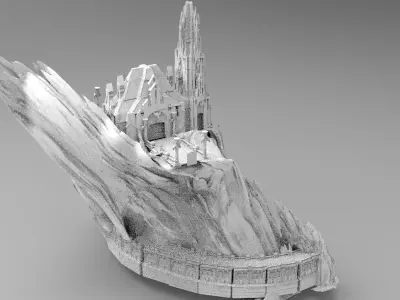 Lizard Man Mining colony Mountain 3 3D model