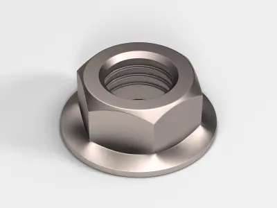 Hex Flange Nut Low-poly 3D model