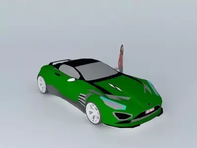 Green sport car SLN NEG Free 3D model