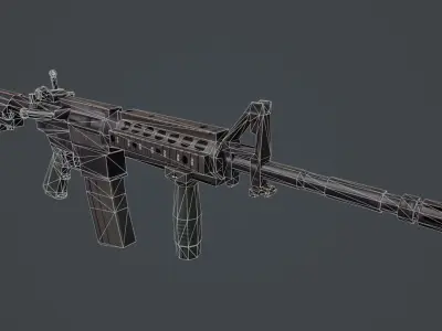 M4 carbine Low-poly 3D model