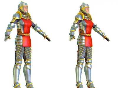Subdivision 3D Women The Heavy Knight Low-poly 3D model